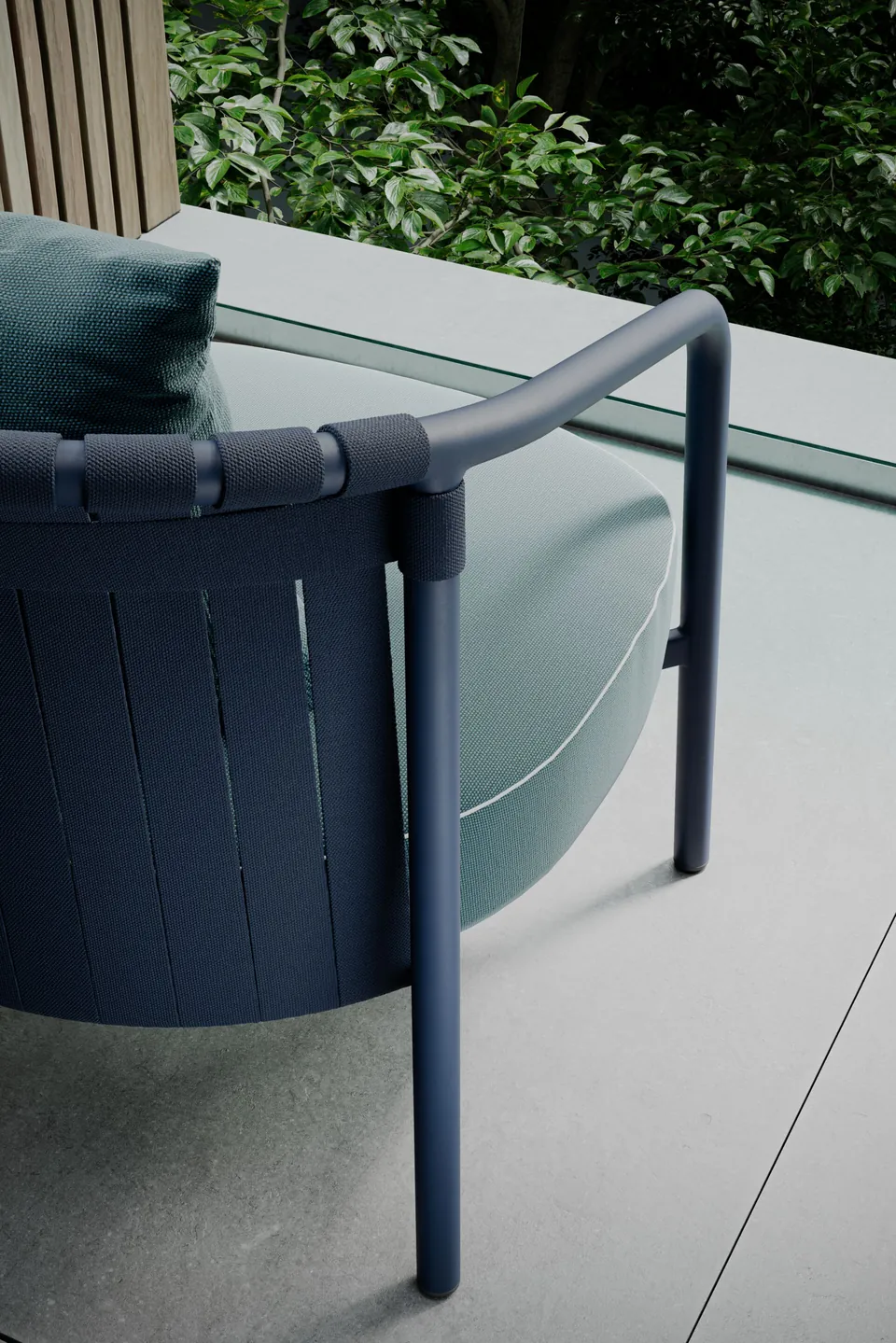 Kettal Arc outdoor furniture in use, catalog photograph