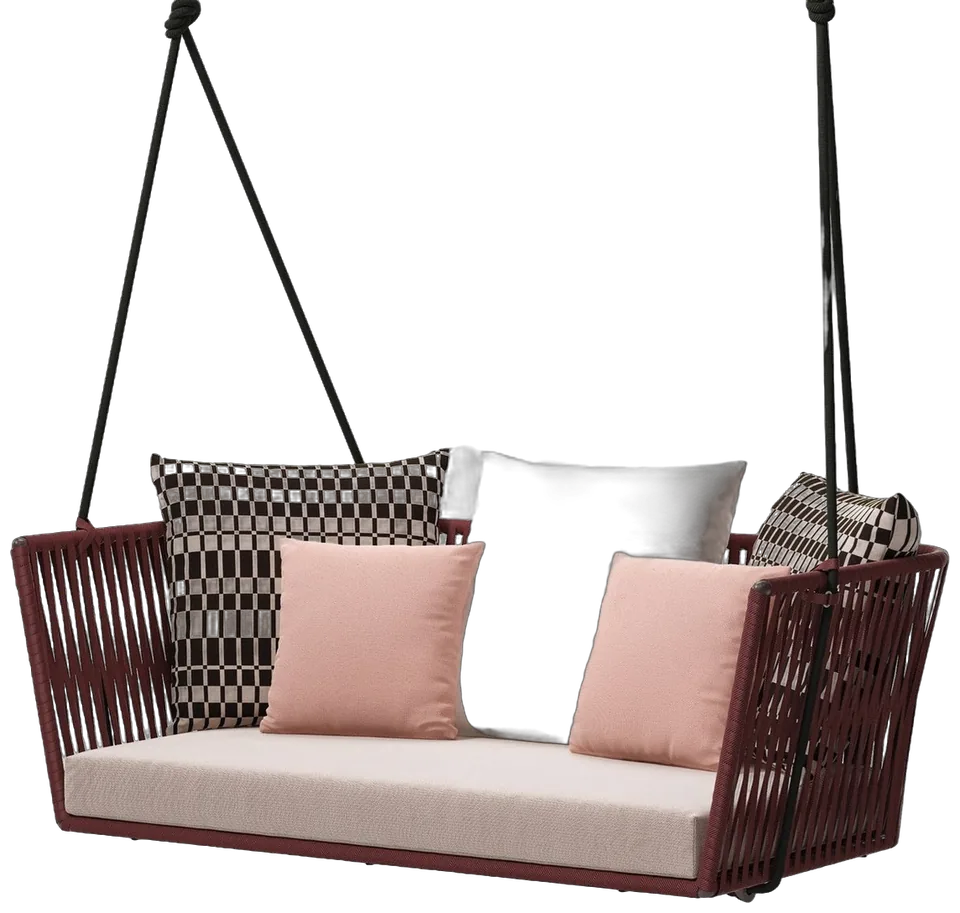 Kettal Bitta rope and aluminum sofa, luxury outdoor furniture shown as a cut-out