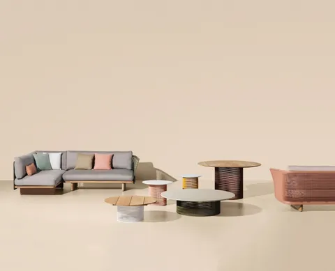 Kettal Mesh on a terrace, catalog photograph