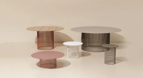 Kettal Mesh teak garden side table