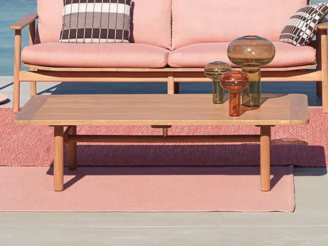 Kettal Riva low rectangular teak coffee table